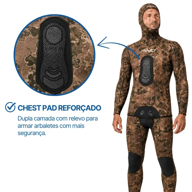 Roupa de Pesca Submarina Pino Viper Fusion 3mm Opencell Jaqueta e Calça - Imagem 4