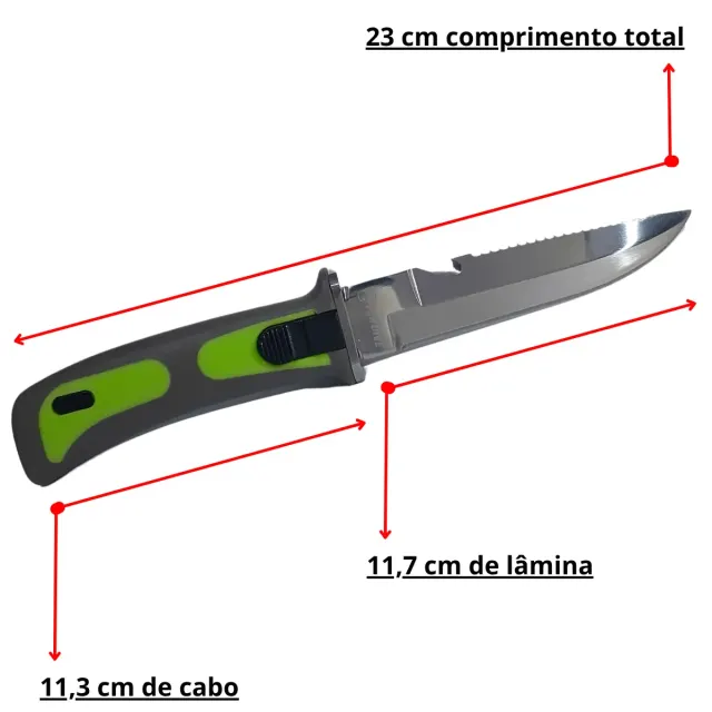 Faca de Mergulho K-02 Fun Dive Inox com Bainha - Imagem 4