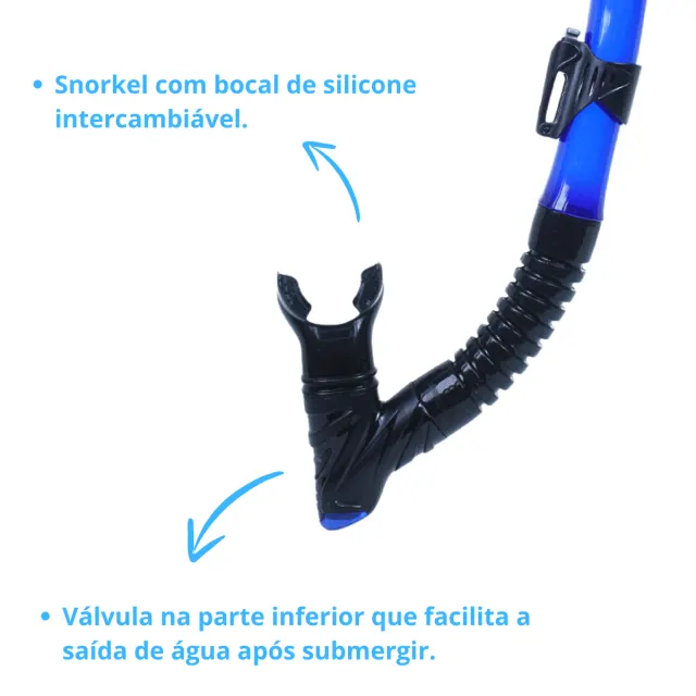 Kit Máscara Fun Dive Onix com Snorkel SK-10 Dry e Dupla Válvula - Imagem 15
