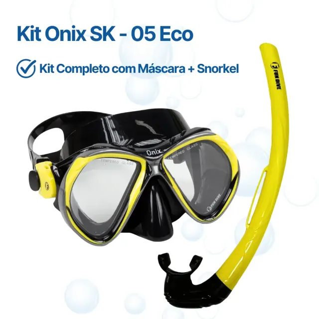 Kit Máscara Fun Dive Onix com Snorkel SK-05 ECO para Mergulho e Apneia - Imagem 12