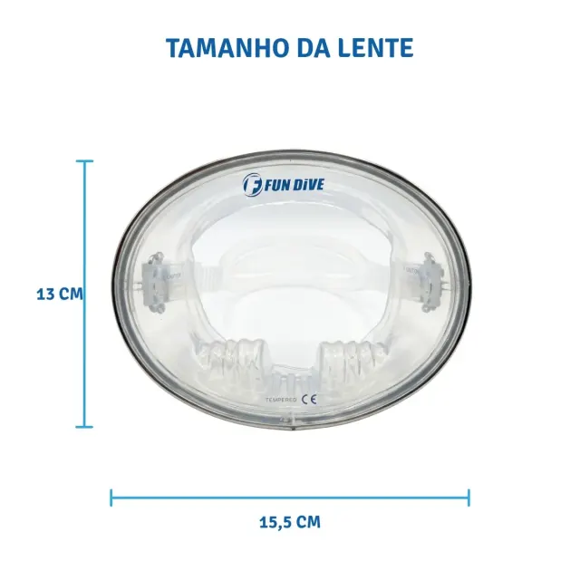 Máscara de Mergulho Lente Única ATOL Fun Dive · Vidro Inteiriço Vintage - Imagem 4