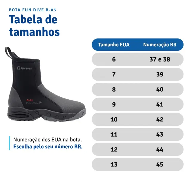 Bota de Neoprene Semi-Seca 5mm para Mergulho Fun Dive B-03 Zíper YKK - Imagem 6