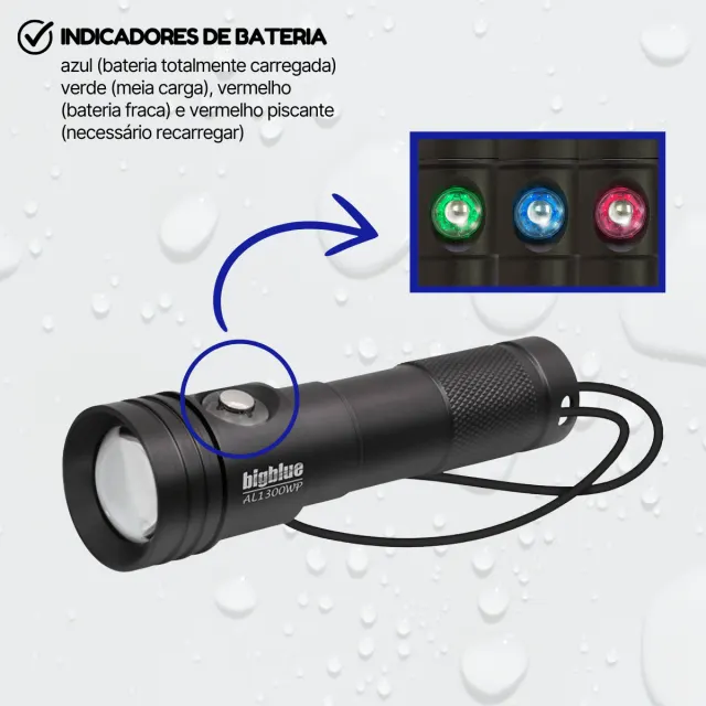 Lanterna de Mergulho Bigblue AL1300WPII 1300 Lumens Foco Aberto 85° - Imagem 5