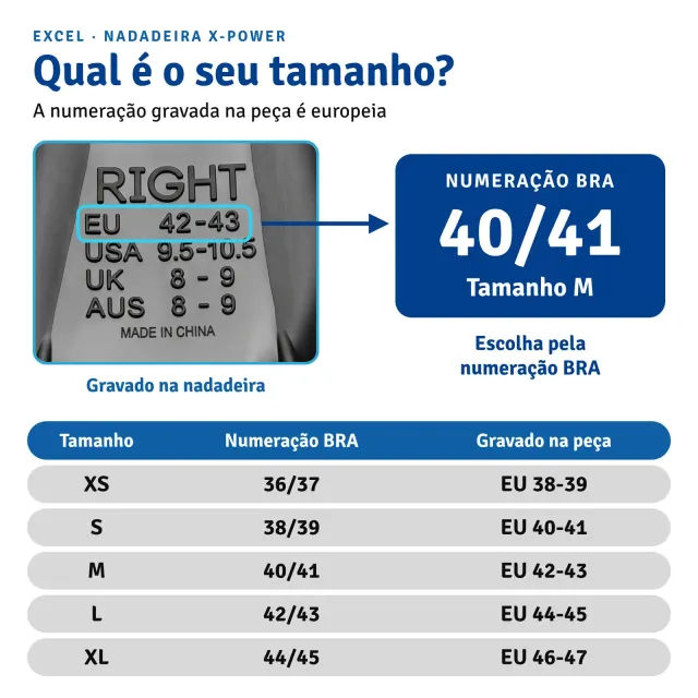 Nadadeira de Natação Excel X-Power 100% Silicone Pala Curta para Treino - Imagem 6