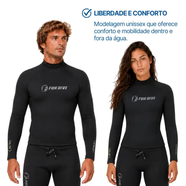 Camiseta de Neoprene 1,5mm Manga Longa Térmica Fun Dive COL-05 - Imagem 5