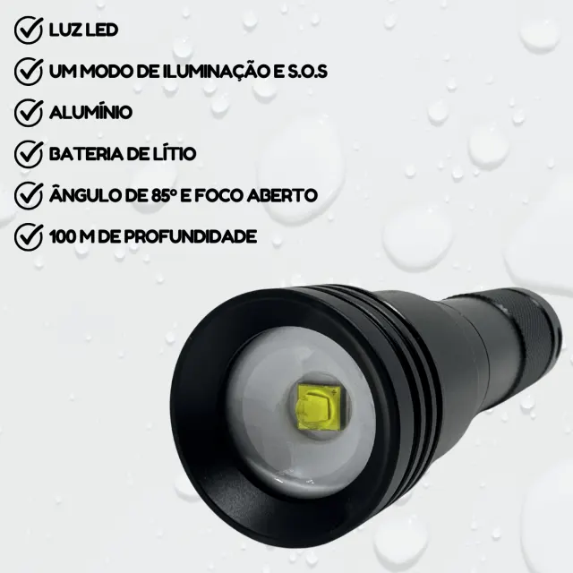 Lanterna de Mergulho Bigblue AL1300WPII 1300 Lumens Foco Aberto 85° - Imagem 4