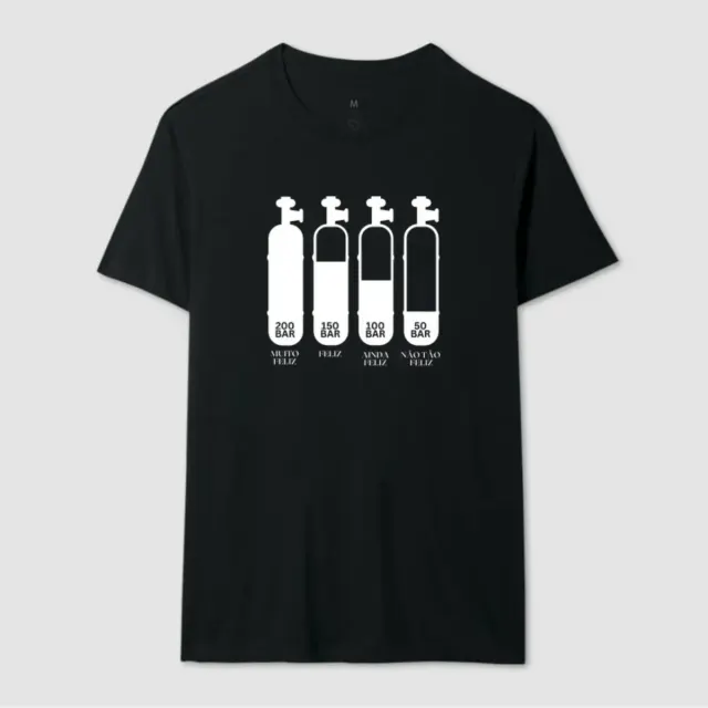 Camiseta de Mergulho Níveis de Felicidade Algodão Imersa Divers - Imagem 8