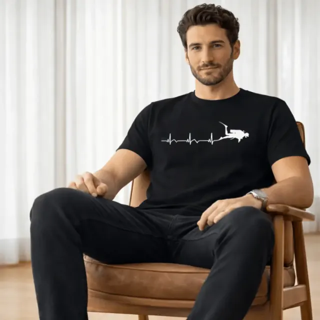 Camiseta de Mergulho Frequência Cardíaca Algodão Imersa Divers - Imagem 5