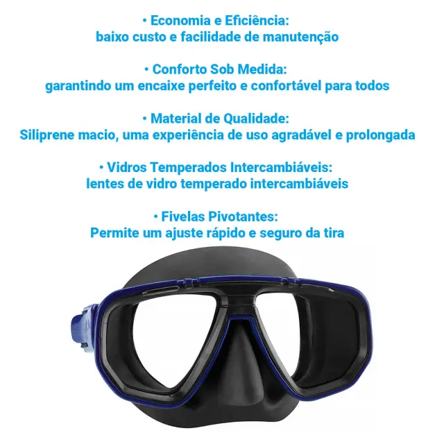 Máscara de Mergulho Seasub DUA com Lentes de Vidro Temperado e Ajuste Rápido - Imagem 6