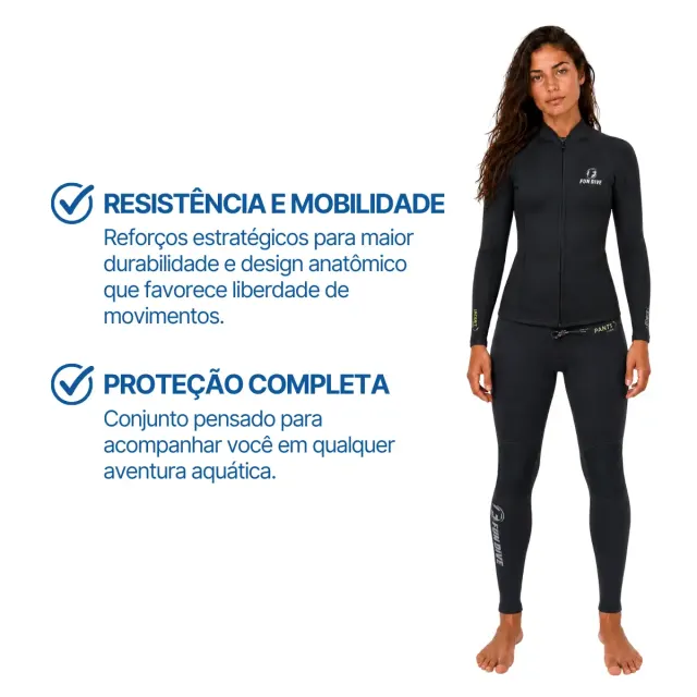Conjunto de Neoprene 1.5mm Fun Dive · Jaqueta com Zíper + Calça - Imagem 2