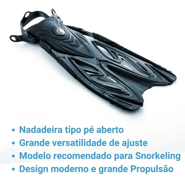 Nadadeira Fun Dive Tropic Pé Aberto para Mergulho, Snorkeling e Esportes Aquáticos - Imagem 2