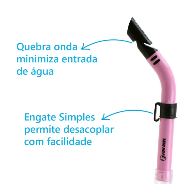 Snorkel Respirador SK-09 FUN DIVE com Válvula de Drenagem e Quebra-Onda para Mergulho e Snorkeling - Imagem 20