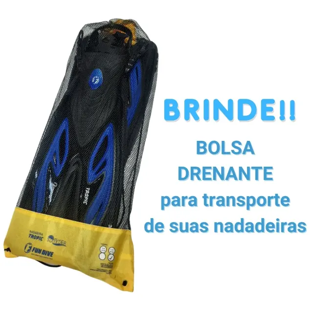 Nadadeira Fun Dive Tropic Pé Aberto para Mergulho, Snorkeling e Esportes Aquáticos - Imagem 9