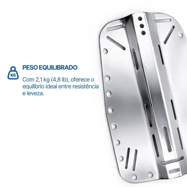 Back Plate Fun Dive em Aço Inox 304 para Arreio e Colete ASA — Mergulho Técnico - Imagem 5