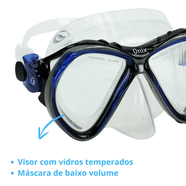 Kit Máscara Fun Dive Onix com Snorkel SK-10 Dry e Dupla Válvula - Imagem 21