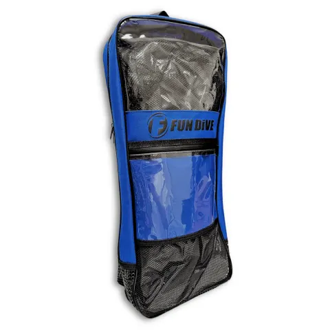 Mochila Drenante Slim Fun Dive BG-01 para Mergulho e Natação — Azul/Preto