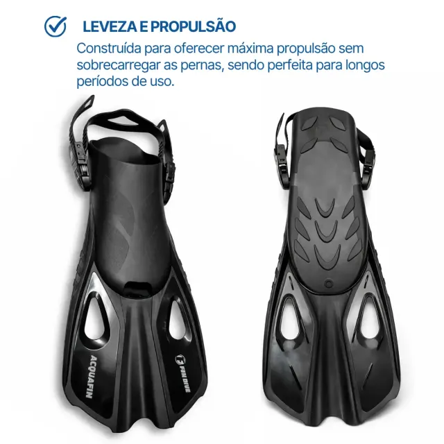 Nadadeira Pé de Pato Acquafin Fun Dive — Pala Curta para Natação e Bodyboard - Imagem 12