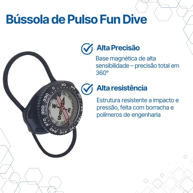 Bússola de Pulso Fun Dive Orion com Leitura Superior e Lateral - Imagem 2
