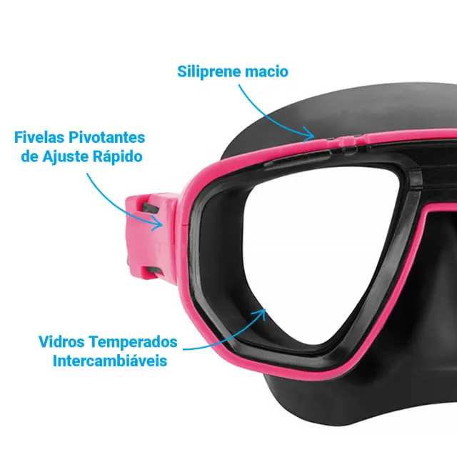 Máscara de Mergulho Seasub DUA com Lentes de Vidro Temperado e Ajuste Rápido - Imagem 14