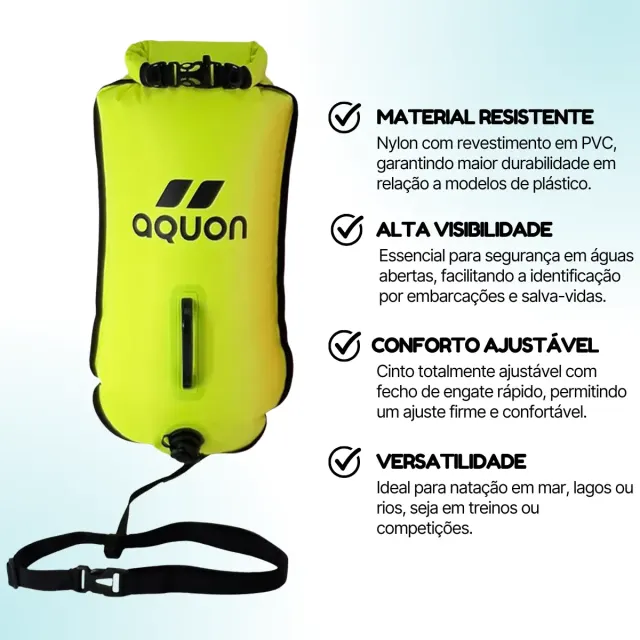 Boia de Natação Aquon 28L para Águas Abertas — Dry Bag Estanque com Apito - Imagem 2