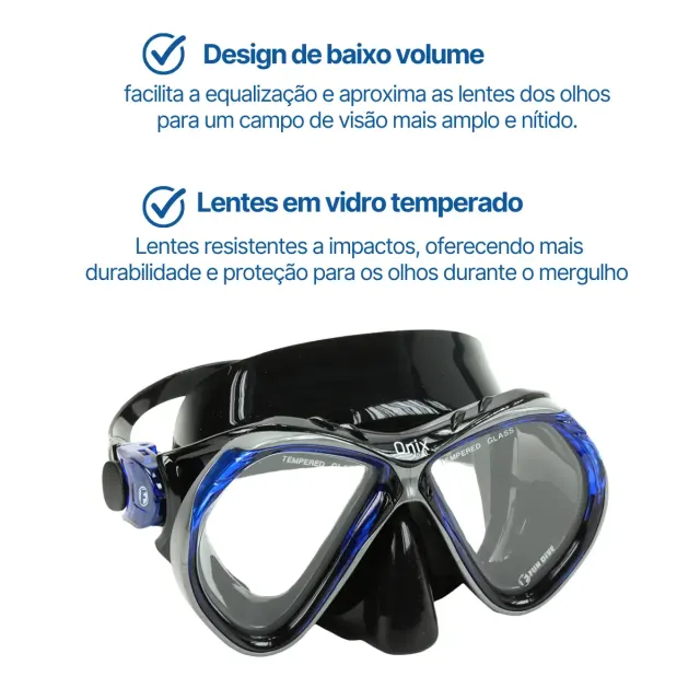 Kit Máscara Fun Dive Onix com Snorkel SK-07, Válvula e Quebra-Onda - Imagem 8