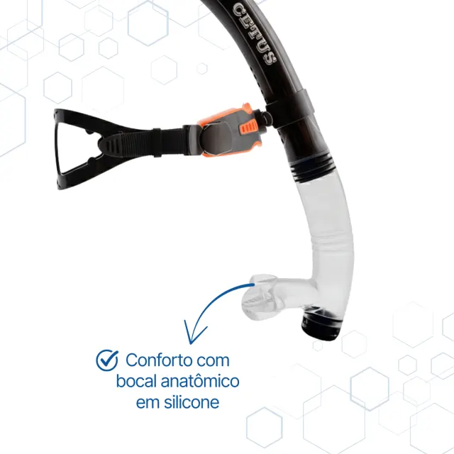Snorkel Frontal de Natação Cetus Aires Pro Respirador para Treino de Técnica - Imagem 4