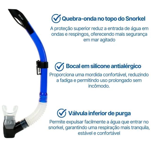 Kit Máscara Fun Dive Onix com Snorkel SK-07, Válvula e Quebra-Onda - Imagem 15