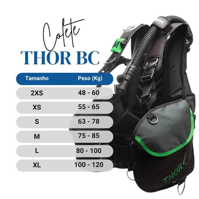 Colete de Mergulho Fun Dive Thor BC — BCD Resistente com Power Inflador e 6 D-Rings em Inox - Imagem 7