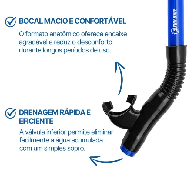 Kit Mergulho Fun Dive Máscara Rio + Snorkel SK-09 para Snorkeling, Apneia e Pesca Submarina - Imagem 41