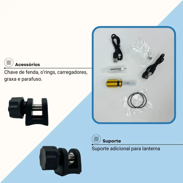 Lanterna de Vídeo Subaquática Fun Dive VL-7000 · 7000 Lumens Recarregável - Imagem 6