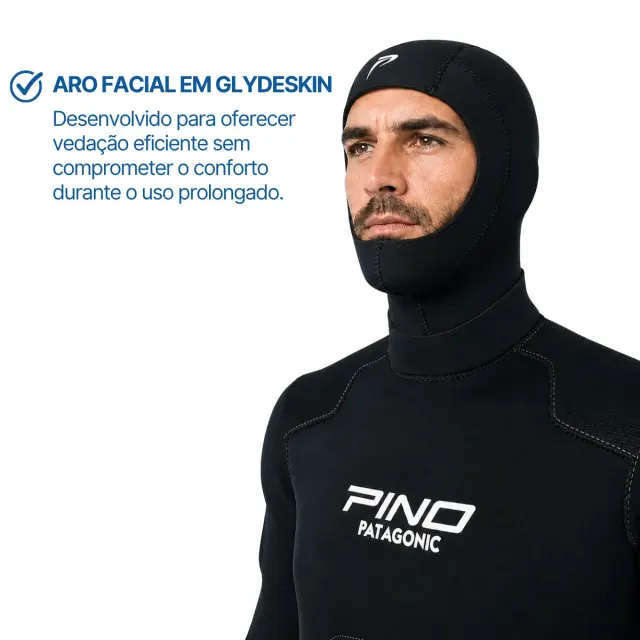Roupa de Mergulho Semi Seca Patagonic 7mm Pino - Neoprene com Zíper Seco YKK e Capuz - Imagem 3