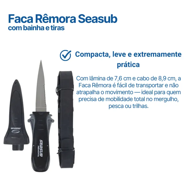 REMORA, Faca com Bainha e Tiras Seasub - Imagem 2