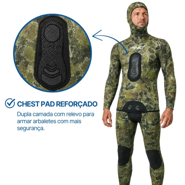Roupa de Pesca Submarina Pino Viper Fusion 3mm Opencell Jaqueta e Calça - Imagem 22