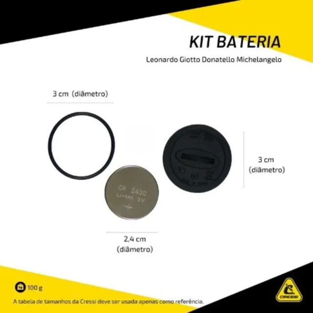 Kit de Bateria Cressi CR2430 para Computador Leonardo, Giotto, Donatello e Michelangelo - Imagem 2