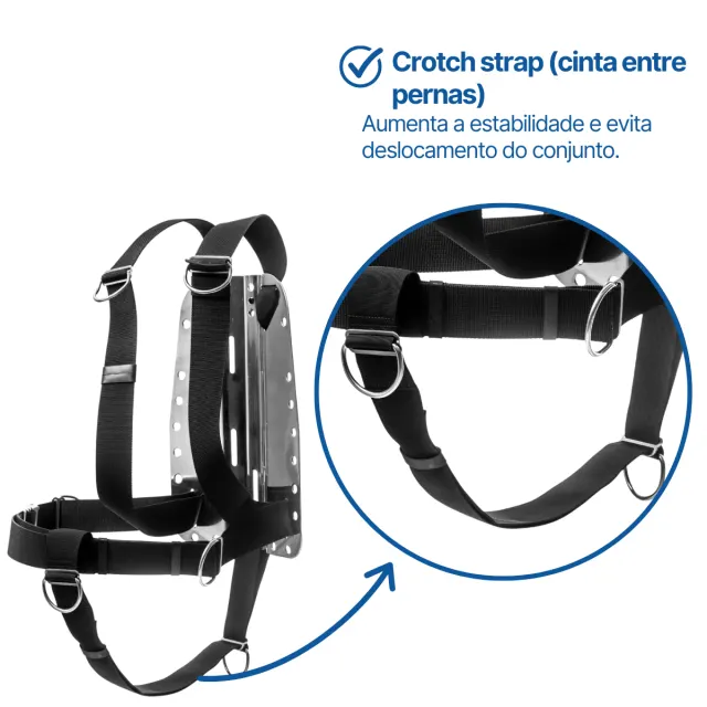 Kit Colete Asa 50 lbs Fun Dive - Backplate em Aço, Harness e Wing para Mergulho Técnico - Imagem 8