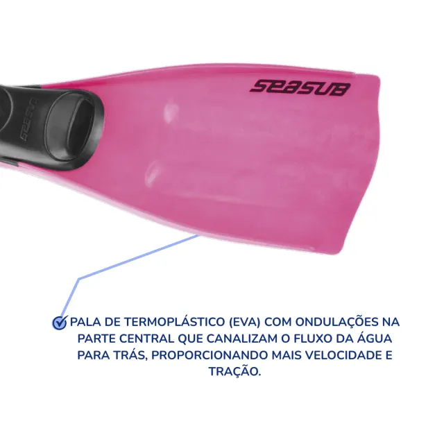 Nadadeira Seasub com Sapata Fechada e Pala em EVA para Mergulho - Imagem 24