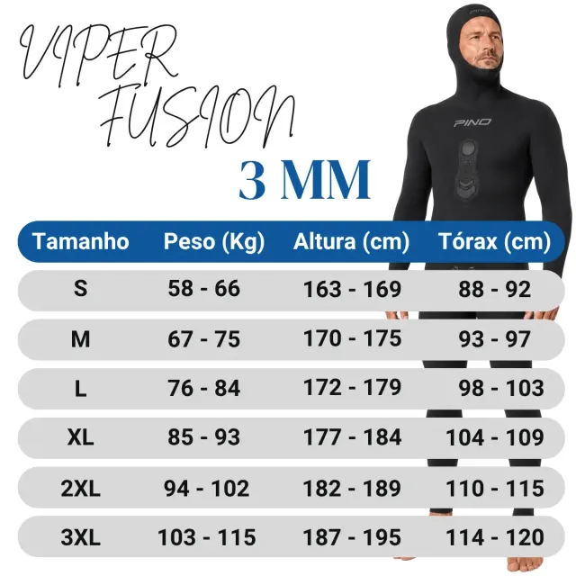 Roupa de Pesca Submarina Pino Viper Fusion 3mm Opencell Jaqueta e Calça - Imagem 18