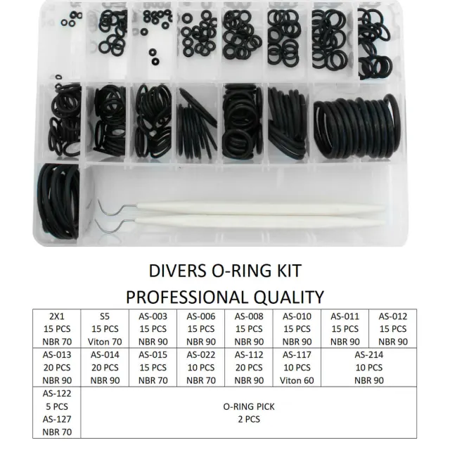 Kit O-Ring Fun Dive Box-17 · 17 Tamanhos e 235 Peças em NBR e Viton com 2 Removedores - Imagem 3