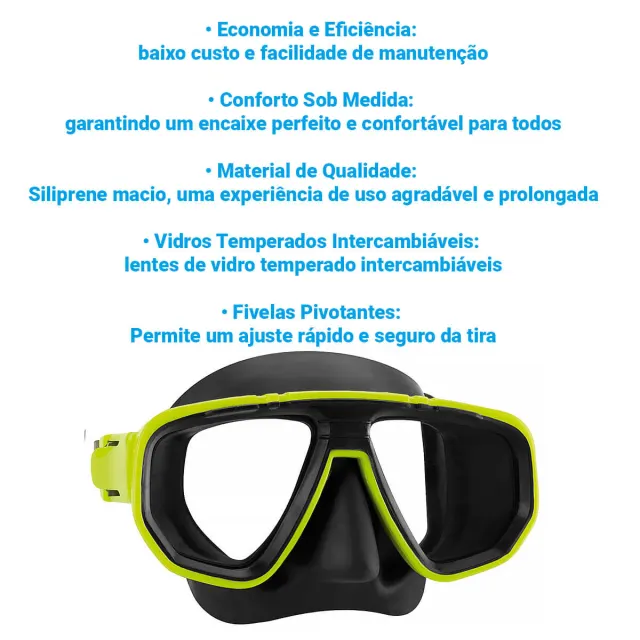 Máscara de Mergulho Seasub DUA com Lentes de Vidro Temperado e Ajuste Rápido - Imagem 9