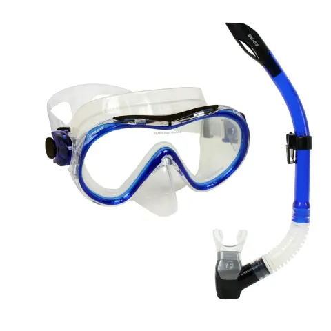 Kit Máscara e Snorkel Fox SK-07 Fun Dive com Vidro Temperado e Dupla Válvula