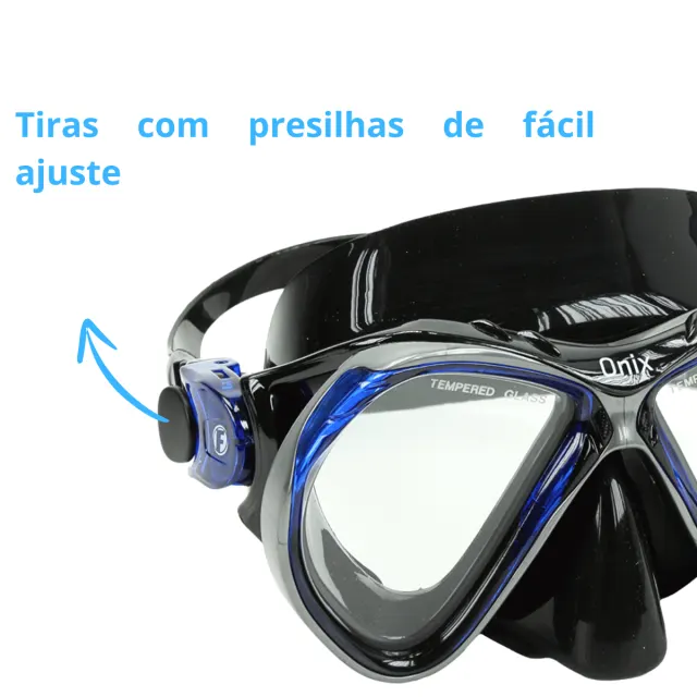 Kit Máscara Fun Dive Onix com Snorkel SK-10 Dry e Dupla Válvula - Imagem 12