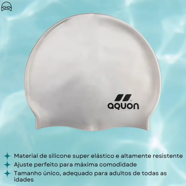 Touca de Silicone Aquon para Natação e Hidroginástica Tamanho Único - Imagem 6